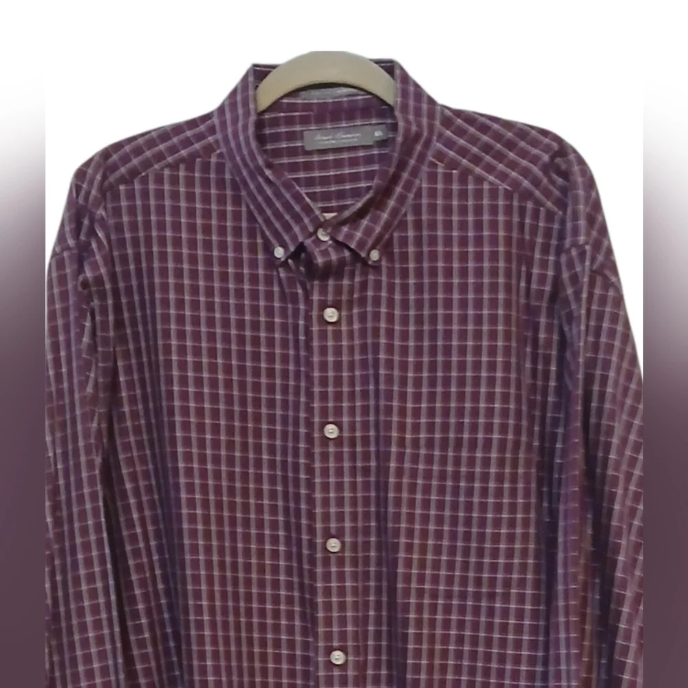 Daniel Cremieux - NWOT, Burgundy Shirt W/Multi Colored Plaid Stripes Pocket, XXL